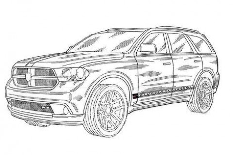 По данным сайта Carscoop, на этом рисунке представлен новый Dodge Durango. Аналогичные иллюстрации были направлены американской компанией в патентное ведомство