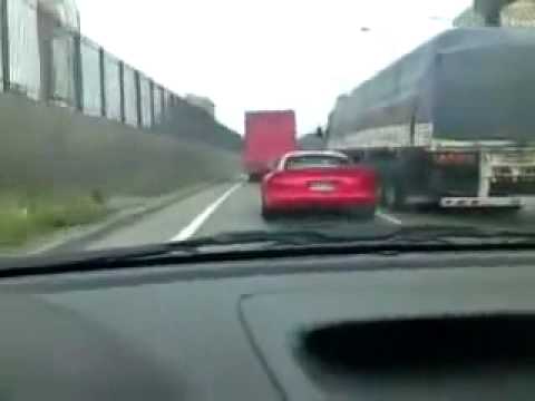 Dodge Viper crashes into back of Van