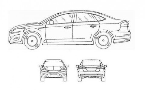 Рисунки рестайлингового Ford Mondeo, предоставленные в патентное ведомство. Иллюстрация с сайта autotelegraaf.nl