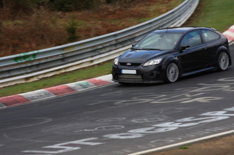 An early development mule being put through Mountune's testing process at the N&#252;rburgring; nicknamed Vuis Litton!