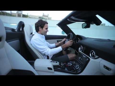Roger Federer's Exclusive Test Drive of the 2012 SLS AMG Roadster 